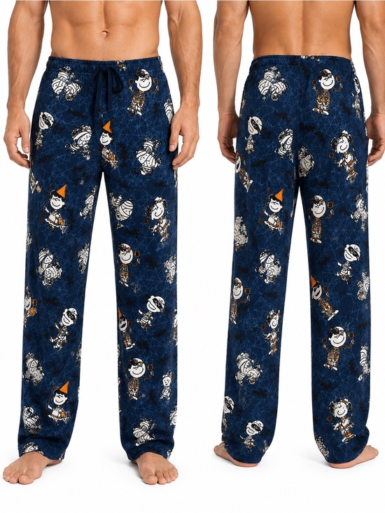 Peanuts Other - Peanuts Snoopy Men's Navy Printed Lounge Pants Medium Halloween